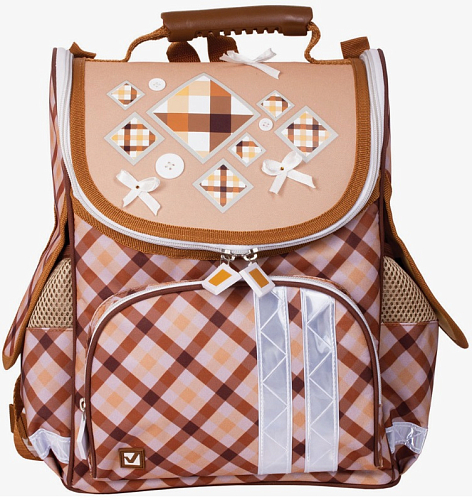 Ранец жесткокаркасный BRAUBERG для начальной школы, девочка, Кембридж, 17 литров, 34*26*16 см