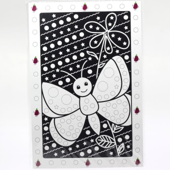 картинка Раскраска-аппликация TF B  наклейками Бабочка 2 шт.   21*30 от магазина МОЛТИ