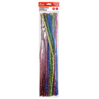 картинка Проволока синельная для творчества "Блестящая", 6 цв., 30 шт., 0,6х30 см, ОСТРОВ СОКРОВИЩ, 661522 от магазина МОЛТИ