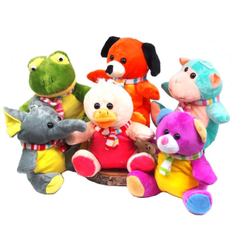 картинка Мягкая игрушка 32-11 Животные в шарфе с подвесом 17х10х16см от магазина МОЛТИ