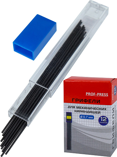 Грифели для мех. карандашей (К-3934) d=0,7 mm, HB, 12 шт. 
