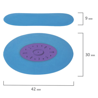 картинка Ластик ЮНЛАНДИЯ "Воздушный шар", 42х30х9 мм, цвет ассорти, круглый, фиолетовый пластиковый держатель, 228726 от магазина МОЛТИ