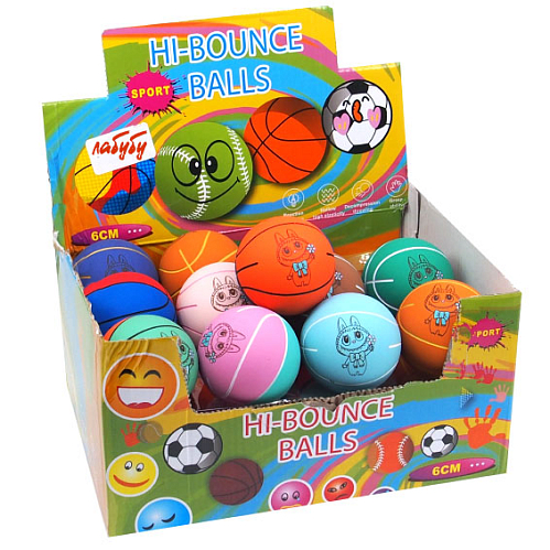 Мяч-прыгун 2248-2 (24) спортивный с Лабубу резиновый 6х6х6см