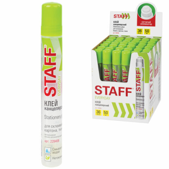 картинка Клей канцелярский STAFF EVERYDAY, 50 мл, сетчатый аппликатор, 228408 от магазина МОЛТИ