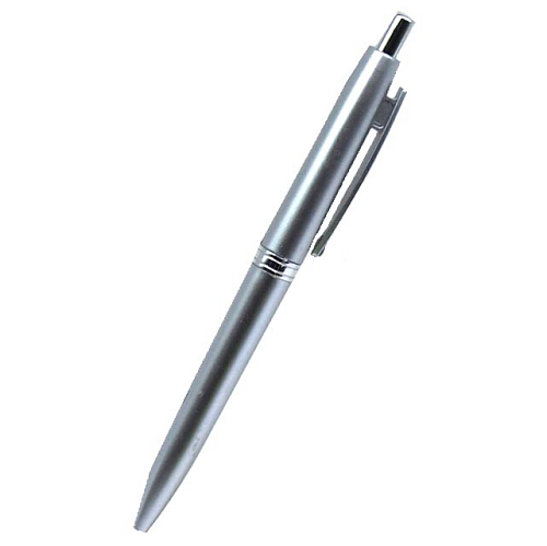 Ручка шариковая 21946-1/286 (50) автомат серебристый корпус синяя 14х1,5х1 линия письма 1мм
