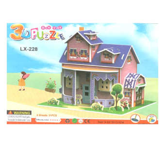 картинка Пазл 3D А5 LX-228 Дом фиолетовый 21,5х1х14,5см (14,8х13х13,5см) 31РС  от магазина МОЛТИ
