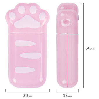 картинка Корректирующая лента BRAUBERG KIDS "ЛАПКИ", 5 мм х 6 м, корпус розовый, блистер, 272497 от магазина МОЛТИ