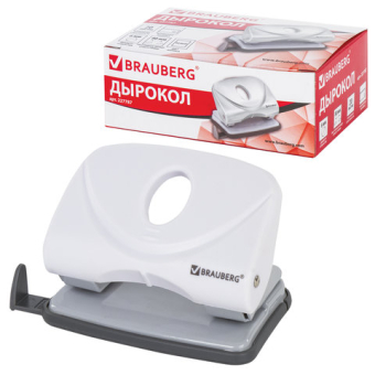 картинка Дырокол BRAUBERG "Original", до 20 листов, белый, 227787 от магазина МОЛТИ