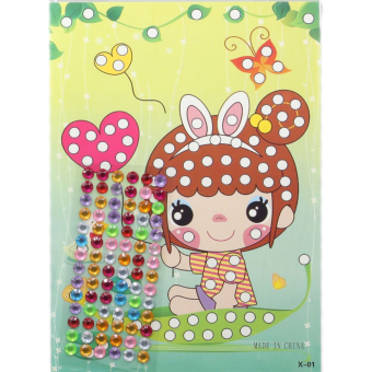 картинка Наклейка-аппликация X01 со стразами Девочка в лодке 13*21 от магазина МОЛТИ