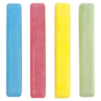 картинка Мел цветной квадратный 4 штуки, ПИФАГОР, картонная упаковка, европодвес, 221977 от магазина МОЛТИ