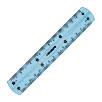 картинка Линейка 15 см гибкая ЮНЛАНДИЯ "FLEX", пластиковая, тонированная, голубая, 210757 от магазина МОЛТИ