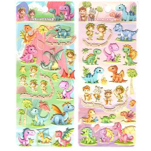 Наклейки SY-Д (24)  микс Динозавры 4вида 23х0,3х10 (2,5х0,2х3) см.