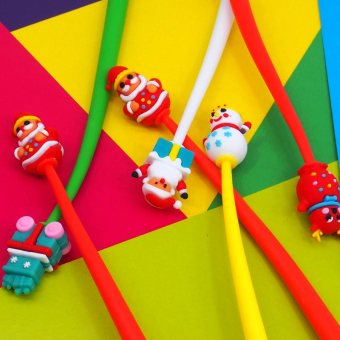 картинка Ручка гелевая 9570/22550-3 новогодняя гибкая толщина 0,5мм от магазина МОЛТИ