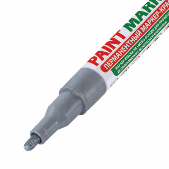 картинка Маркер-краска лаковый (paint marker) 2 мм, СЕРЕБРЯНЫЙ, БЕЗ КСИЛОЛА (без запаха), алюминий, BRAUBERG PROFESSIONAL, 150866 от магазина МОЛТИ