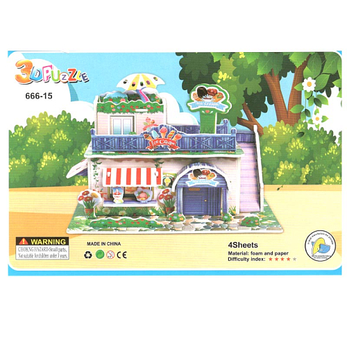 Пазл 3D А5 LX-666-15 Кафе-Мороженое 21,5х1х14,5см