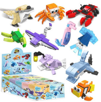 картинка Конструктор 52047 морские обитатели 7х4х7 см. 31 деталь 10 видов от магазина МОЛТИ