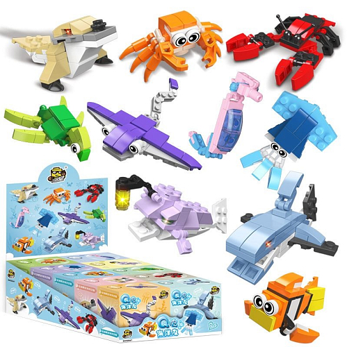 Конструктор 52047 морские обитатели 7х4х7 см. 31 деталь 10 видов