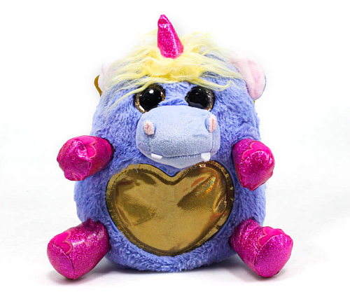 Бегемот  300822-15МИБМ игрушка мягкаяс сердцем 25х22см.