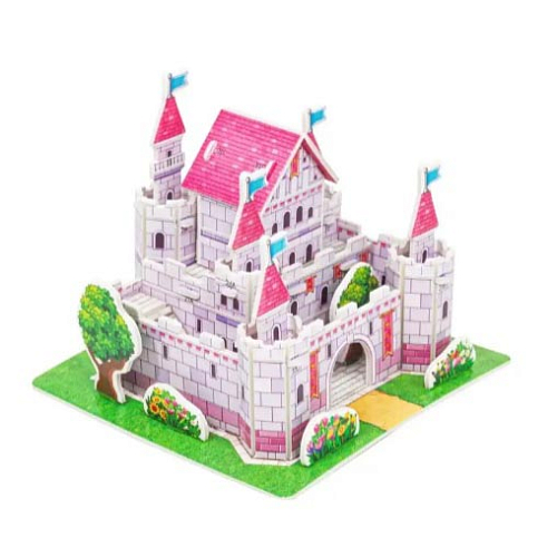 Пазл 3D А5 LX-227 Замок сиреневый 21,5х1х14,5см (14х13х11)см 32РС 