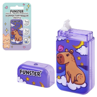 картинка Корректирующая лента FUNSTER (ФАНСТЕР) "КАПИБАРЫ", 5 мм х 5 м, корпус ассорти, блистер, 273020 от магазина МОЛТИ