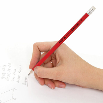 картинка Карандаш чернографитный STAFF "Basic" BLP-744, 1 шт., НВ, с ластиком, пластик, корпус ассорти, 181744 от магазина МОЛТИ