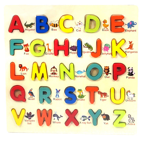 Английский алфавит 2745-11-деревянный сортер 30х2х30см