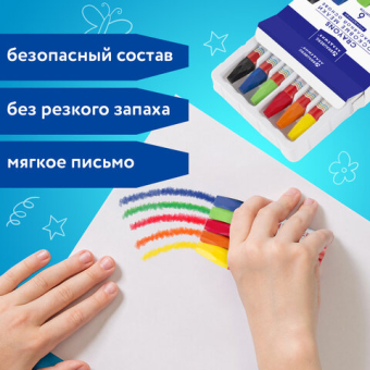 картинка Восковые мелки утолщенные BRAUBERG "АКАДЕМИЯ", НАБОР 6 цветов, на масляной основе, яркие цвета, 227294 от магазина МОЛТИ