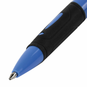 картинка Ручка шариковая автоматическая с грипом STAFF "BP-16 Neon", СИНЯЯ, ассорти, линия письма 0,35 мм, 143750 от магазина МОЛТИ