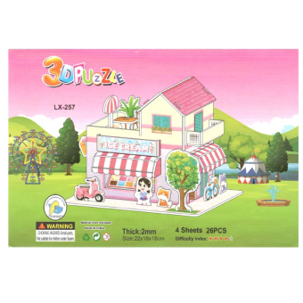 картинка Пазл 3D А5 LX-257 Кафе-Мороженое  21,5х1х14,5см (22х18х18) 26РС от магазина МОЛТИ