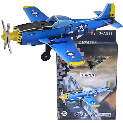 Пазл 3D 1689-Q бумажный Самолет в коробке 14,5х1х11см.PS17 (модель 20х20,5х6,5см)