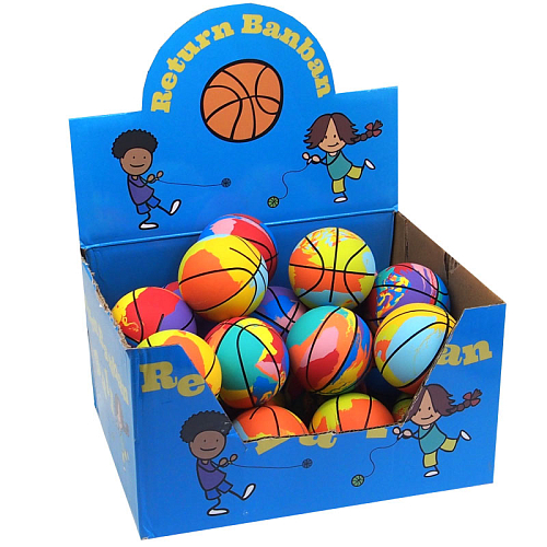 Мяч-прыгун 2248-1 (24) спортивный Баскетбольный резиновый 6х6х6см яркий