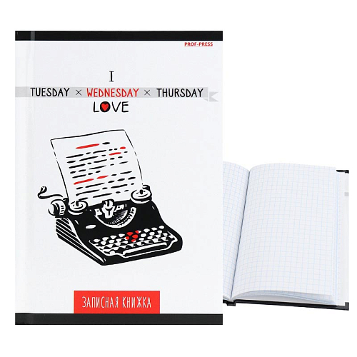 ЗАПИСНАЯ КНИЖКА А6 48л. WEDNESDAY WHITE (48-5162) 7БЦ, глянц.ламин., цвет.мелов.обл