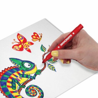 картинка Фломастеры ЮНЛАНДИЯ 6 цветов, "ЮНЛАНДИК В АРКТИКЕ", утолщенные, ударопрочный наконечник, ПВХ, 151428 от магазина МОЛТИ