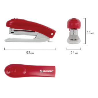 картинка Степлер №10 BRAUBERG "Original", до 12 листов, с антистеплером, красный, 222532 от магазина МОЛТИ