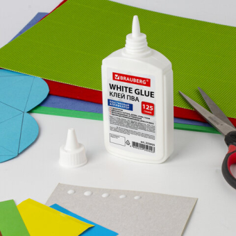 картинка Клей ПВА BRAUBERG (бумага, картон, дерево), 125 г, 222925 от магазина МОЛТИ