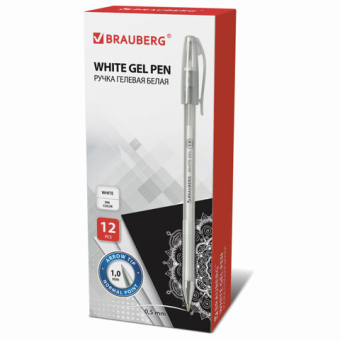 картинка Ручка гелевая BRAUBERG "White Pastel", БЕЛАЯ, корпус прозрачный, узел 1 мм, линия письма 0,5 мм, 143417 от магазина МОЛТИ