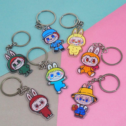 Брелок 281125-1 (100) Лабубу пластик 5х0,1х3см 