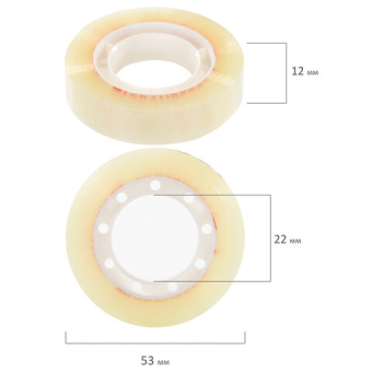 картинка Клейкие ленты 12мм х 33м канцелярские BRAUBERG, КОМПЛЕКТ 4шт., прозрачные, гарантиров. длина, 228761 от магазина МОЛТИ