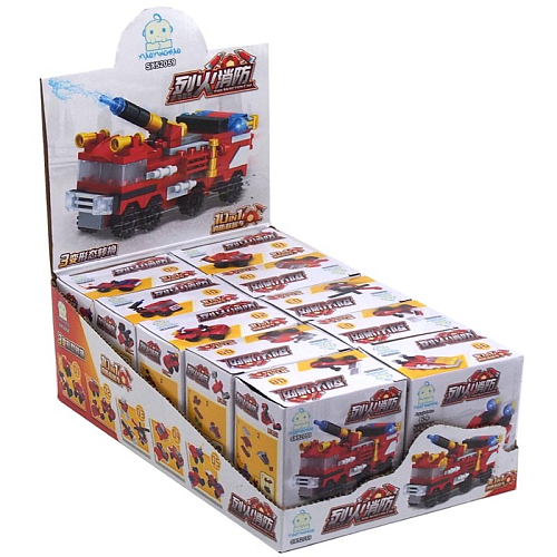 Конструктор 52059 (10) Пожарная служба (Машина) 7х4,5х7см РС25+ 6+ пластик