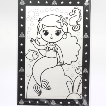 картинка Раскраска-аппликация TF R  наклейками Русалка  2 шт.   21*30 от магазина МОЛТИ