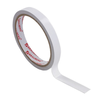 картинка Клейкая двухсторонняя лента 12 мм х 10 м, БУМАЖНАЯ ОСНОВА, BRAUBERG, 227267 от магазина МОЛТИ