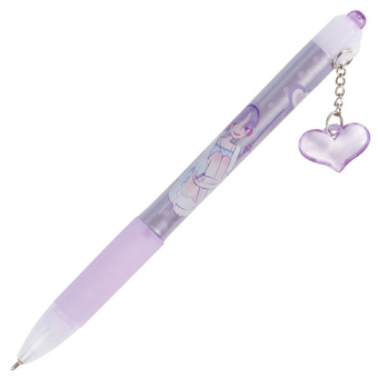 картинка Ручка шариковая автоматическая с грипом BRAUBERG "First Love", СИНЯЯ, подвеска, корпус ассорти, узел 0,5 мм, линия письма 0,3 мм, 141285 от магазина МОЛТИ