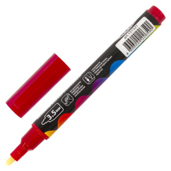 картинка Маркер меловой "POP-ART" КРАСНЫЙ, 3,5 мм, стираемый, для гладких поверхностей, BRAUBERG, 151521 от магазина МОЛТИ