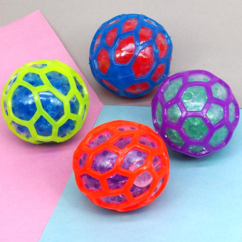 картинка Антистресс  2906-15 (12) Мяч в селиконовый сетке 6х6х6см в и/у резина от магазина МОЛТИ