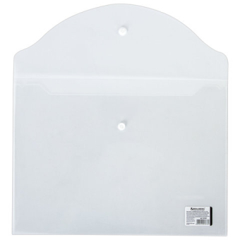 картинка Папка-конверт с кнопкой BRAUBERG, А4, до 100 листов, прозрачная, 0,15 мм, 221638 от магазина МОЛТИ