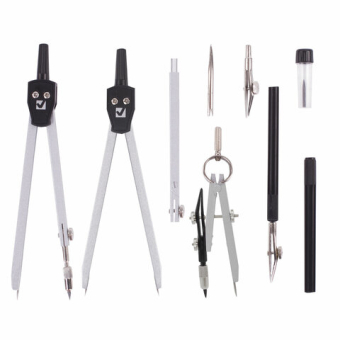 картинка Готовальня BRAUBERG "Architect", 9 предметов: циркуль + измер + кронциркуль, рейсфедер + держатель, 2 вставки, удлинитель, грифель, 210353 от магазина МОЛТИ