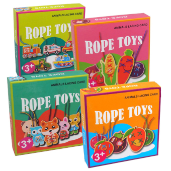 картинка Игрушка 2745-7/JX-323/6675 деревянная развивающия Шнуровка набор в коробке 5х20,5х20,5см (16д+5шн) от магазина МОЛТИ