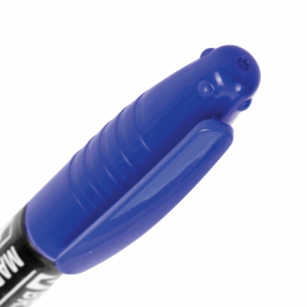 картинка Маркер перманентный двусторонний BRAUBERG, СИНИЙ, круглый наконечник, 2/4 мм, 150837 от магазина МОЛТИ