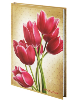 картинка Блокнот А5 (135х206 мм), 96 л., твердый переплет, лам.обложка, клетка, BRAUBERG, "Цветы",126112 от магазина МОЛТИ