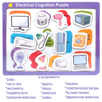 картинка Игрушка 2745-9/31377 деревянная развивающая изучаем английский язык в и/у 22,5х1х30см сортер  от магазина МОЛТИ